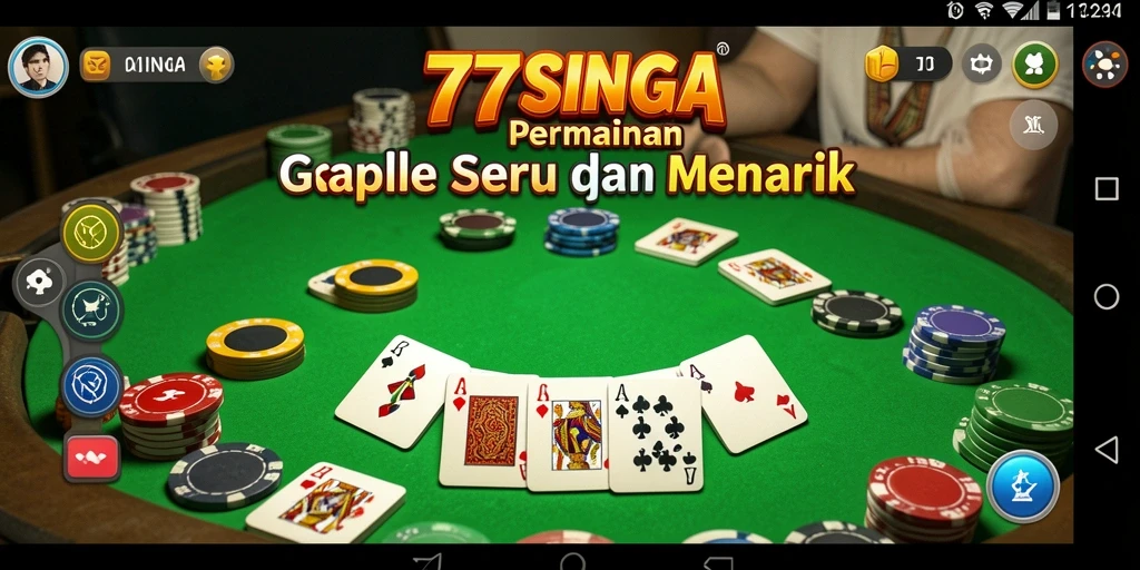 Tampilan gameplay Gaple yang seru dan interaktif di 77SINGA.