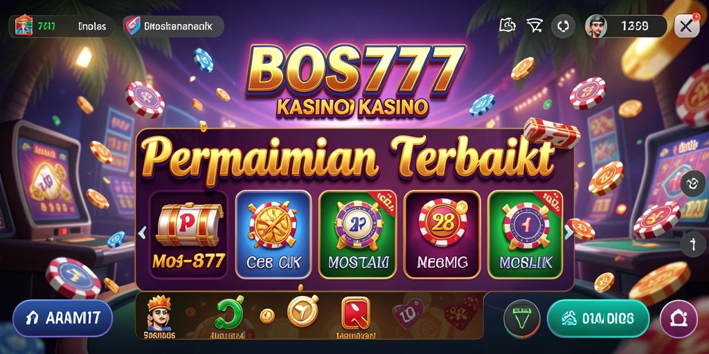 Screenshot gameplay BOS777 menampilkan suasana kasino yang autentik dan menyenangkan.