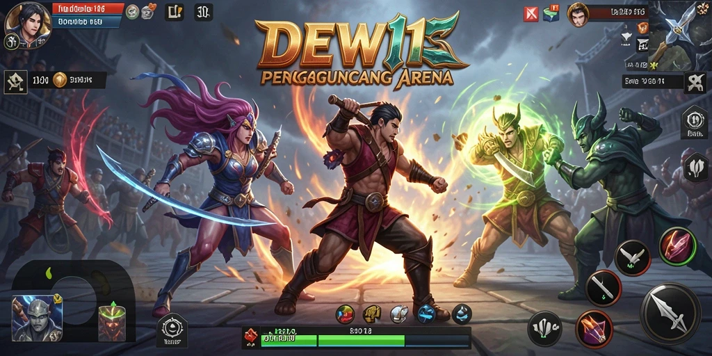 Screenshot gameplay menunjukkan pertarungan seru di DEWI11.