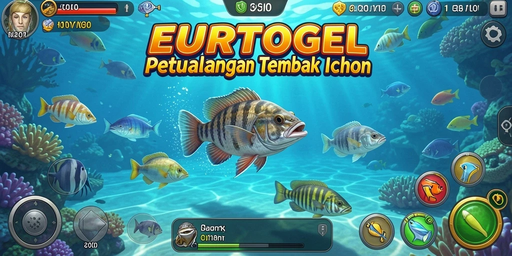 Screenshot gameplay EUROTOGEL menampilkan momen menembak ikan yang seru.