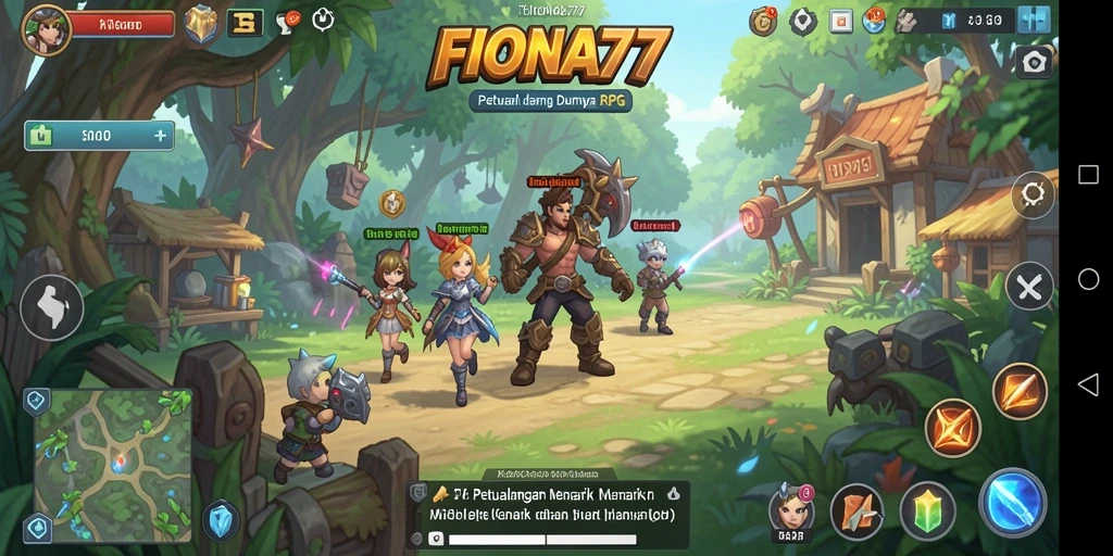 Screenshot gameplay menarik FIONA77 dengan dunia RPG yang luas.