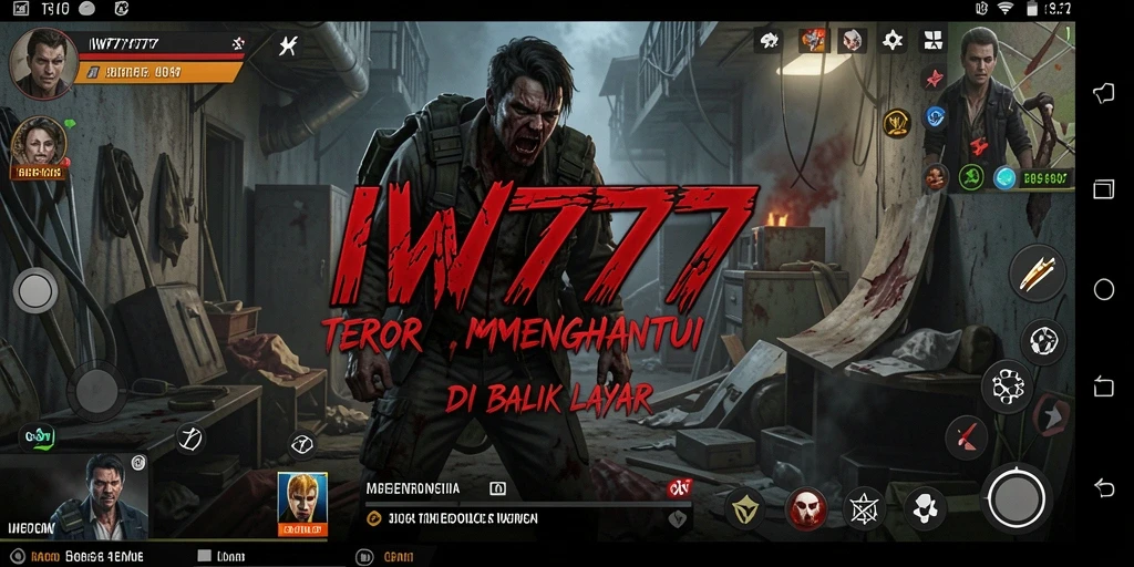Screenshot IW777 menampilkan momen menyeramkan saat berhadapan dengan makhluk gelap.