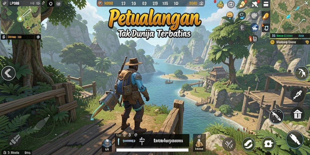 Tampilan gameplay menarik dari dunia terbuka yang luas.