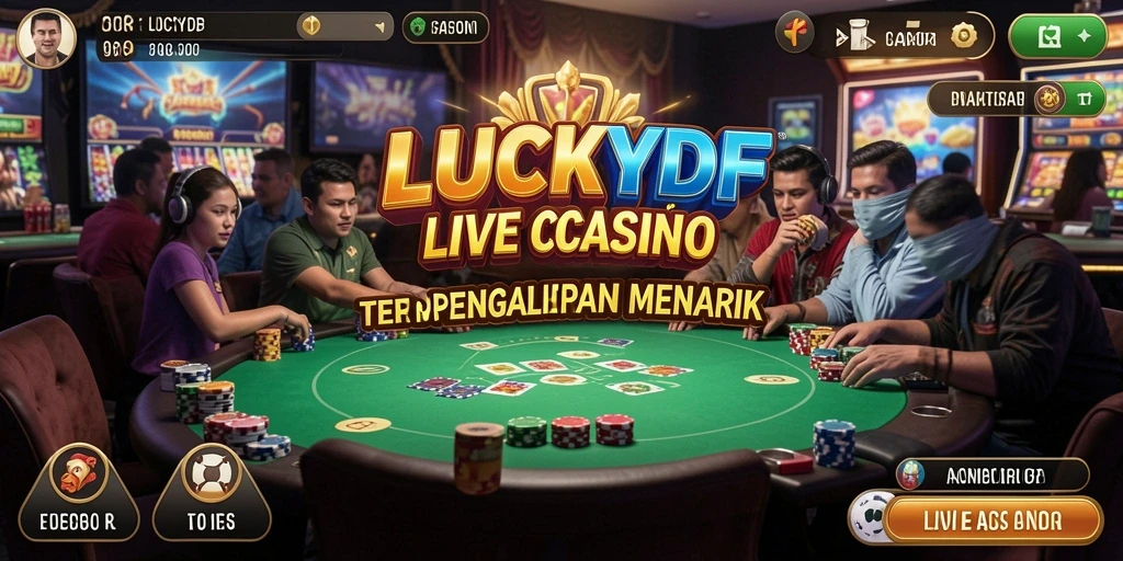 Tampilan gameplay Live Casino LUCKYDF yang memukau dan interaktif.