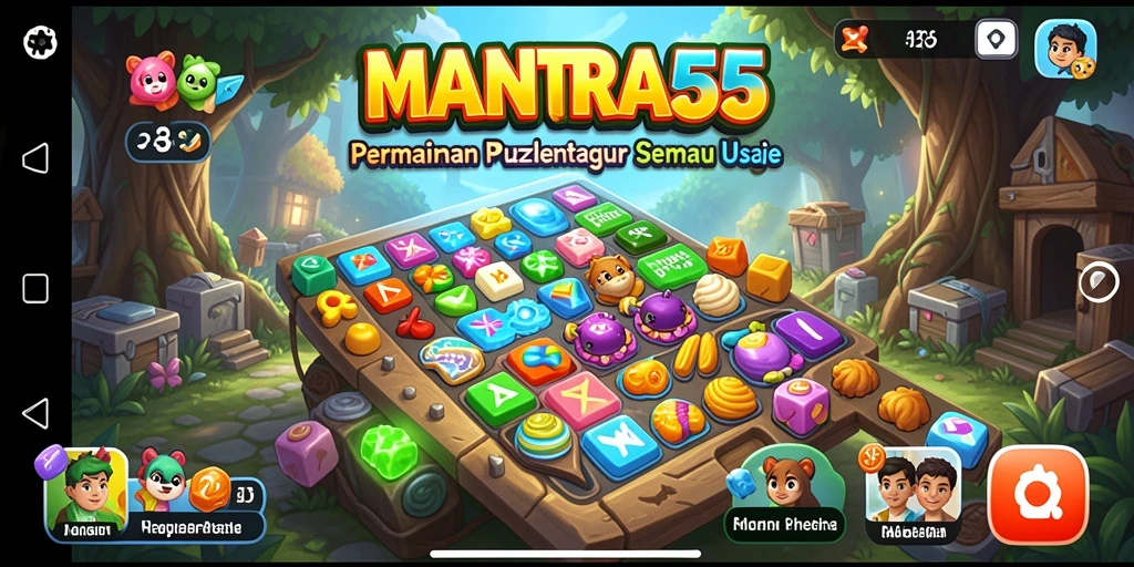 Tampilan gameplay menantang dari MANTRA55 dengan level puzzle yang beragam.