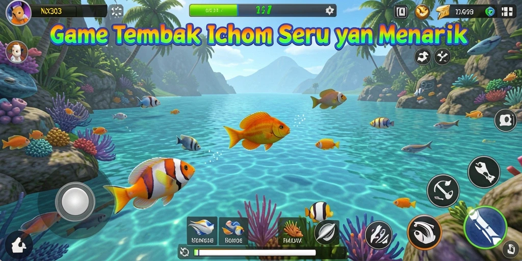 Tampilan gameplay NX303 menampilkan penangkapan ikan yang seru dan berwarna.