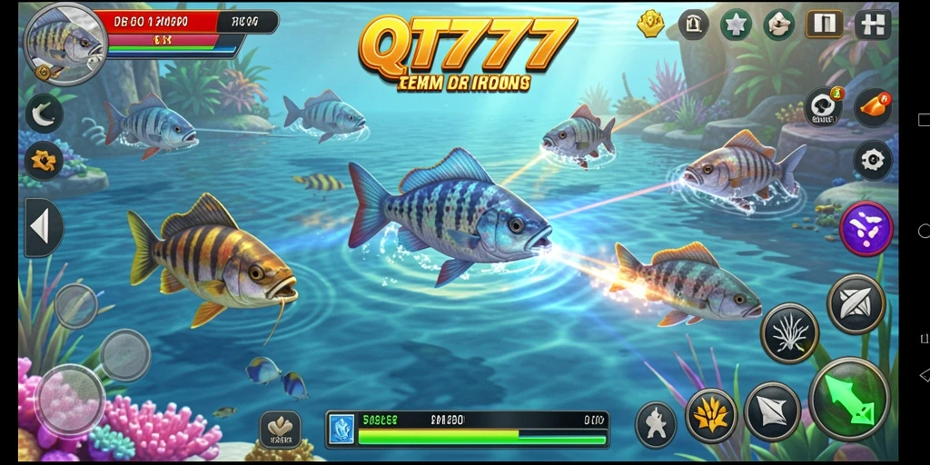 Tampilan gameplay seru dalam permainan Tembak Ikan QT777.