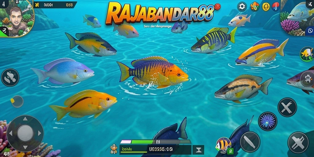 Tampilan gameplay RAJABANDAR88 yang seru saat menembak ikan.