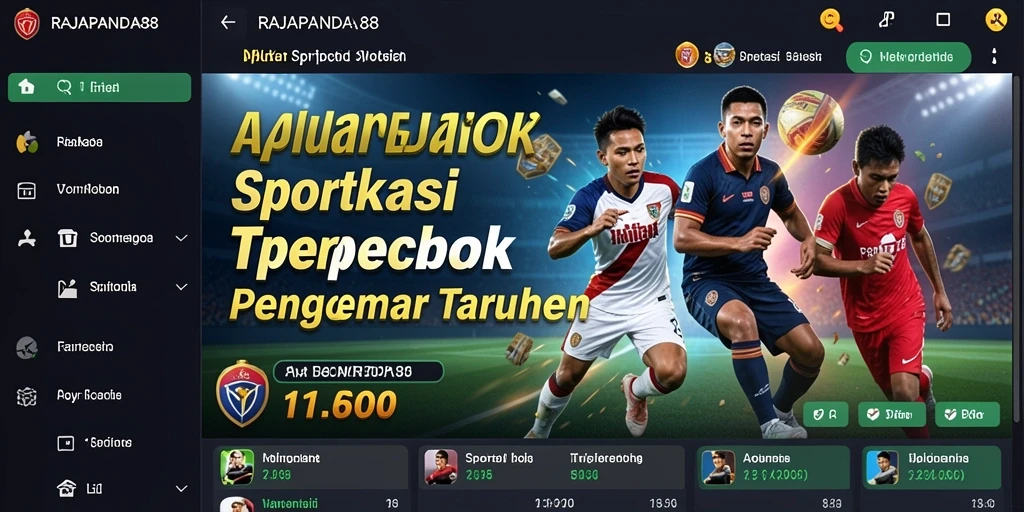 Screenshot utama RAJAPANDA88 menampilkan pengalaman taruhan olahraga yang seru.