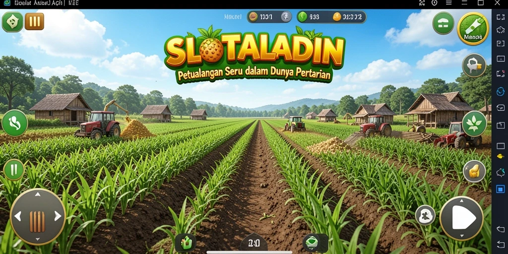 Gameplay menarik dengan ladang hijau dan beragam tanaman.