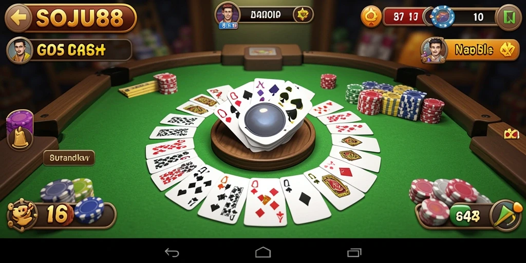Tangkapan layar dari gameplay <strong>SOJU88</strong> yang menunjukkan keseruan bermain Gaple.