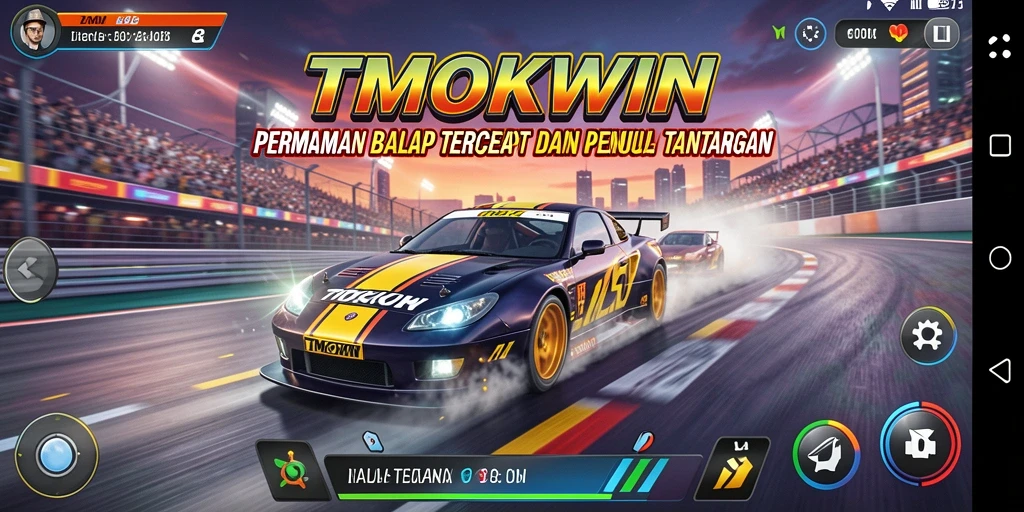 Tampilan menggugah dari gameplay balap TMOKWIN yang seru.