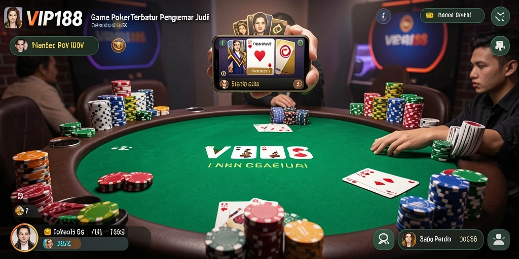 Tampilan gameplay poker di VIP188 yang mendebarkan.