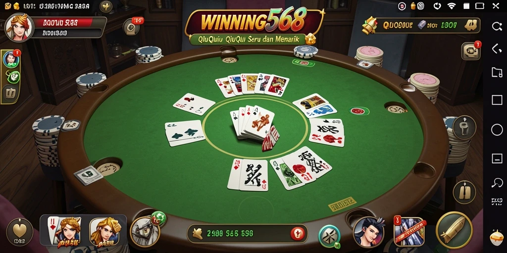 Tampilan gameplay QiuQiu yang seru dan kompetitif.