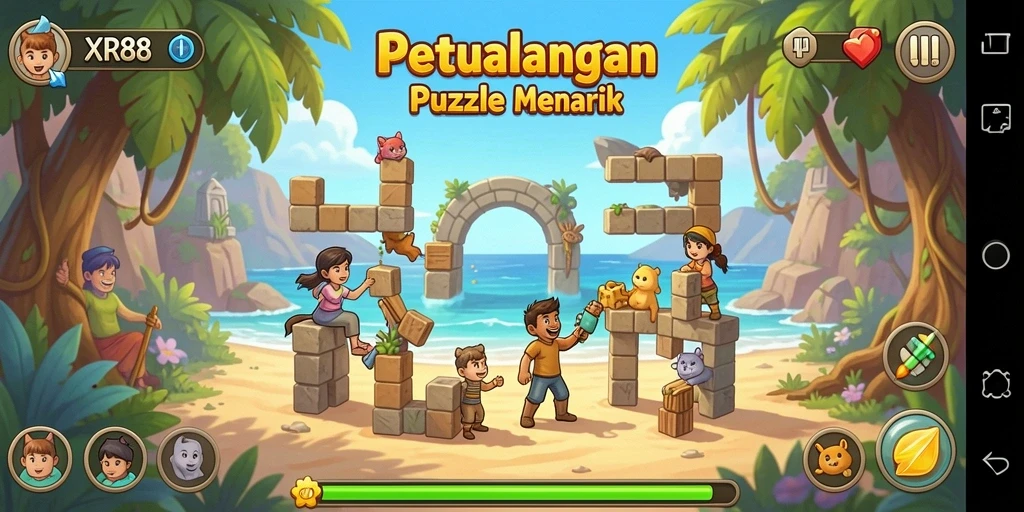 Tampilan gameplay XR88 yang menantang dan penuh warna.
